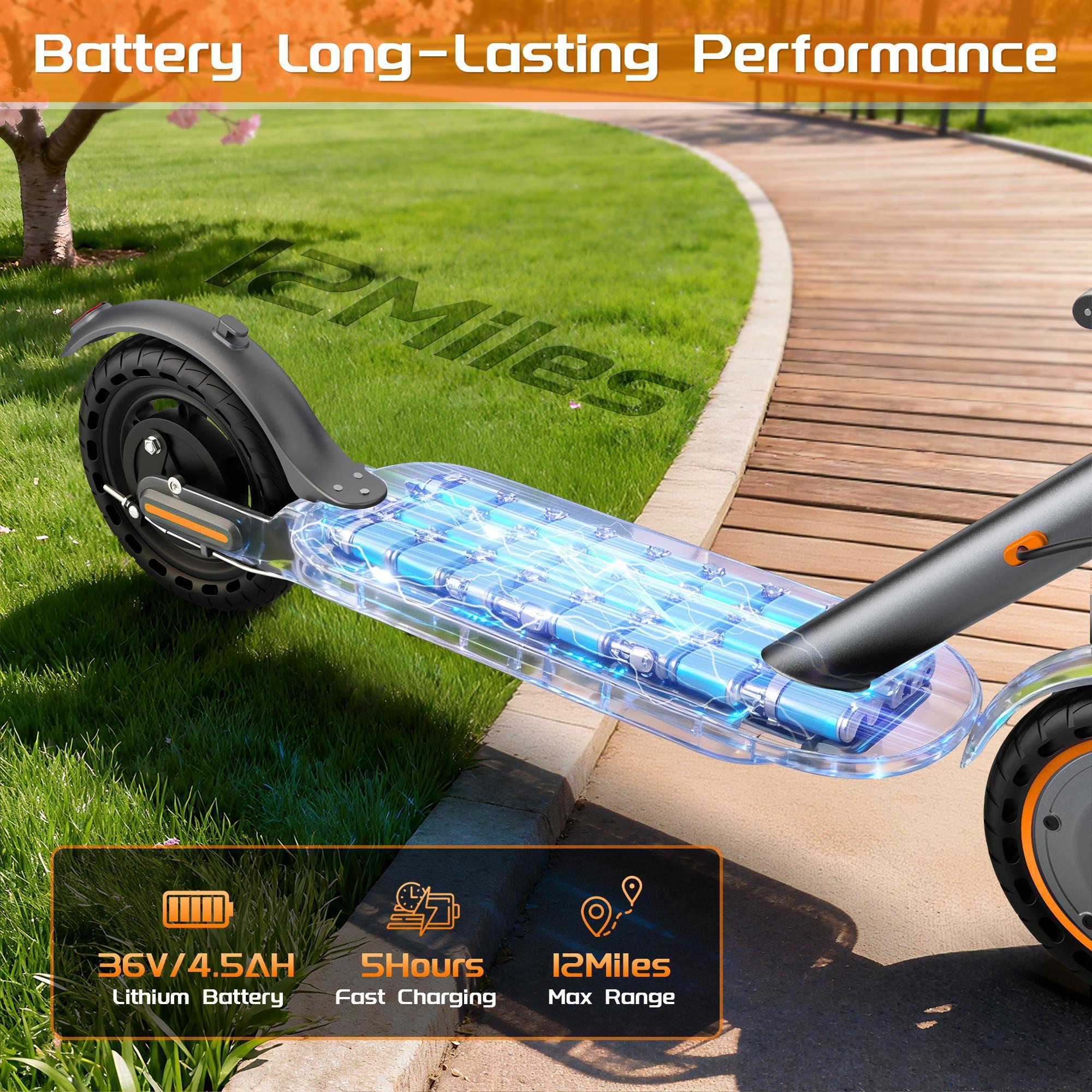 2026 Trending Orange Kids Electric Scooter | 350W Foldable E-Scooter for Teens Boys Girls | Dual Brakes 8.5" Solid Tires 15° Climb | Safe Outdoor Fun Ride Perfect Gift for Kids