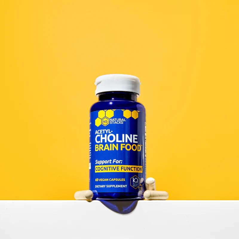 Acetylcholine Brain Food - Nutrients to Support Cognitive Function.* Brain Fatigue Supplement.* Acetyl-L-Carnitine HCL, Alpha-GPC, Vitamin B1, and more
