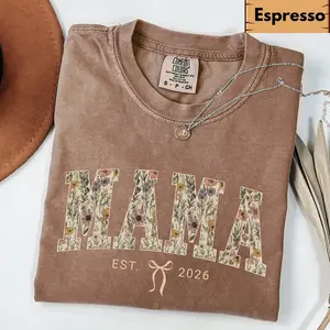 Comfort Colors Mama T-shirt, Floral Mama Shirt, Mothers Day Gift, Shirt For Mom, Retro Mom T-shirt, Cute Mom Shirt, Mama Tshirt, Shirt For Women
