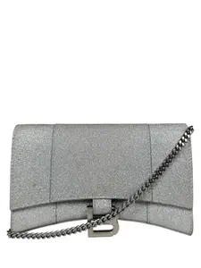 Pre-owned na Small Leather Goods Balenciaga Hourglass Wallet On Chain XS