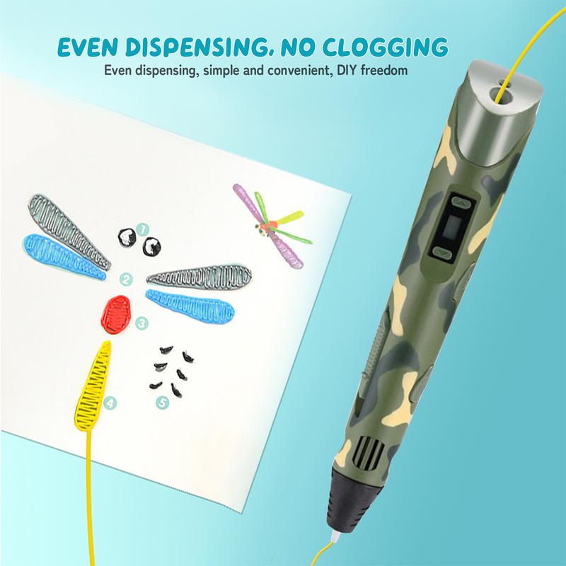 New 3D Printing Pen Set, 3D Pen with LCD Display and PLA Filament, Creative DIY New Years Gift for Kids and Children