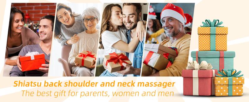 Back Neck Massager for Pain Relief Deep Tissue,Shiatsu Neck and Back Massager Portable Kneading Shoulder Massage for Body Muscle Pain Relief,Gifts for Dad Mom Friends  Daily Relaxing Black