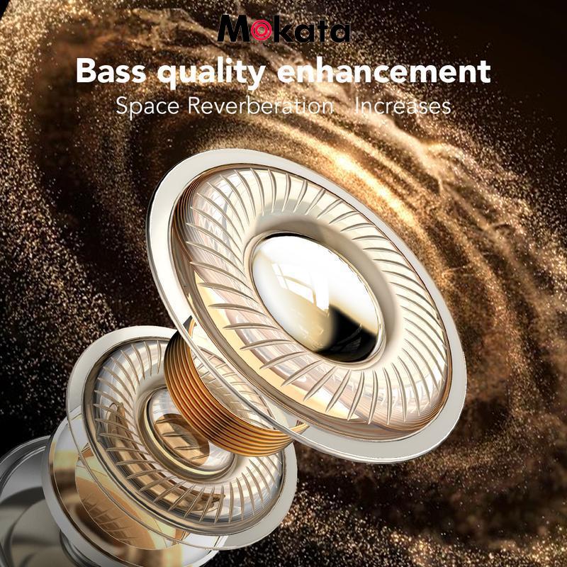 MOKATA Bluetooth 5.4 Earphones LED Display High Fidelity Waterproof Wireless Earphones | Suitable for Office, Sports, Study and Audio Calls | Built-in Microphone | Earphones