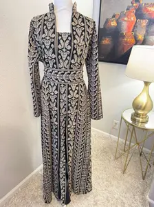 Lina Thobe Set - Women's Embrodiered Dress, Arabic Dress, Ceremony Dress, Modest, Maxi - Eid, Ramadan, Gifts for Her