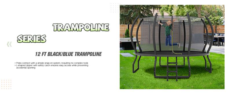 AMERLIFE Outdoor Trampoline with Enclosure Net and Ladder, Recreational Trampolines for Kids and Adults, Quick Connect Frame, ASTM Approval-16FT Ships in 2 Boxes/Best Gift Ideas/Christmas Gifts