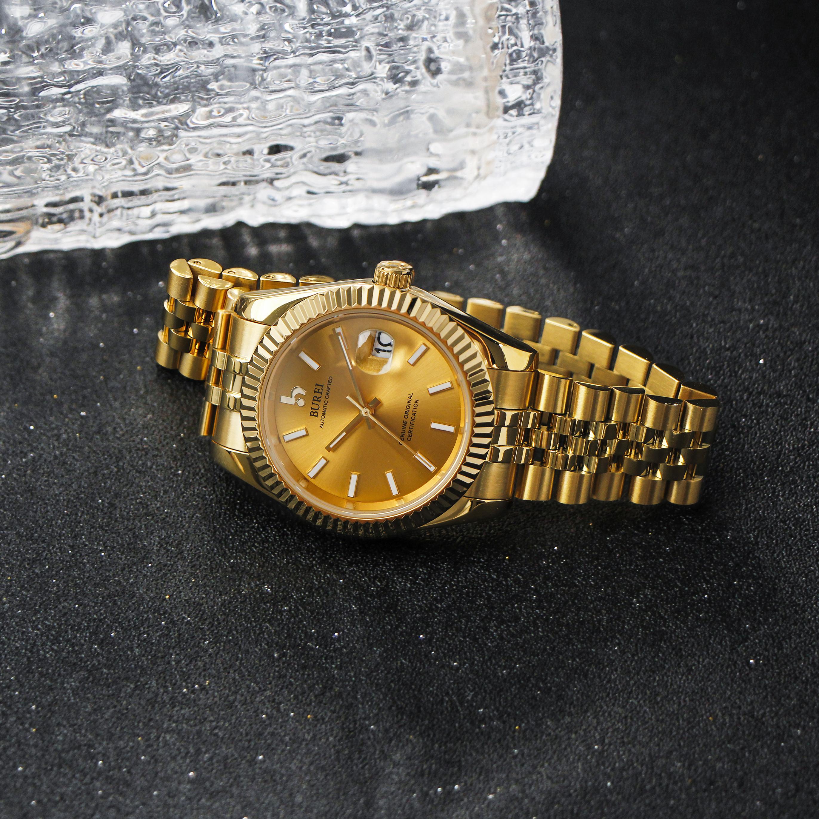 BUREI Men's Classic Luxury Watch Stainless Steel Waterproof Machine Watch Fashion Double Watch Date Sapphire Crystal BUREI Men's Classic Luxury Watch Stainless Steel Waterproof Machine Watch Fashion Double Watch Date Sapphire Crystal