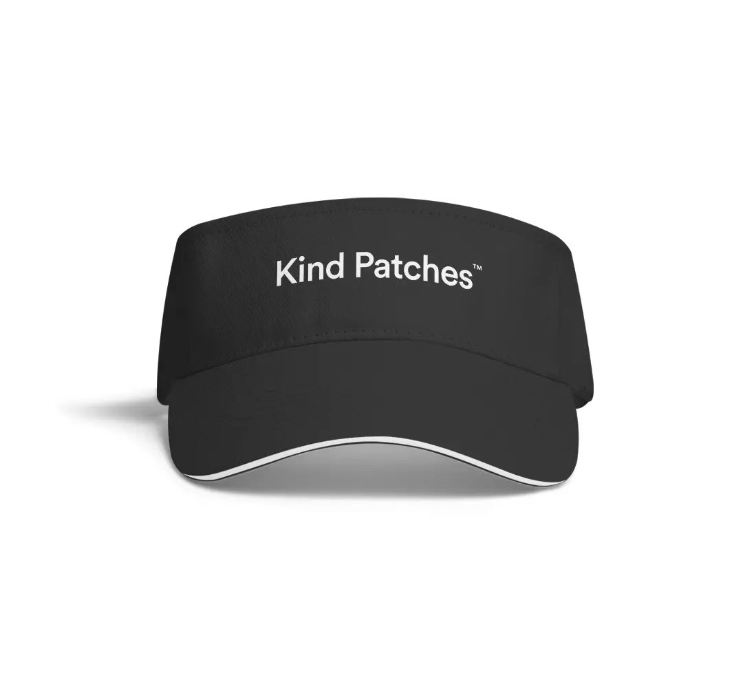 Kind Patches All-Sport Visor - Black & White, 58CM, Versatile for Various Sports, Comfortable Fit, Ideal for All Seasons