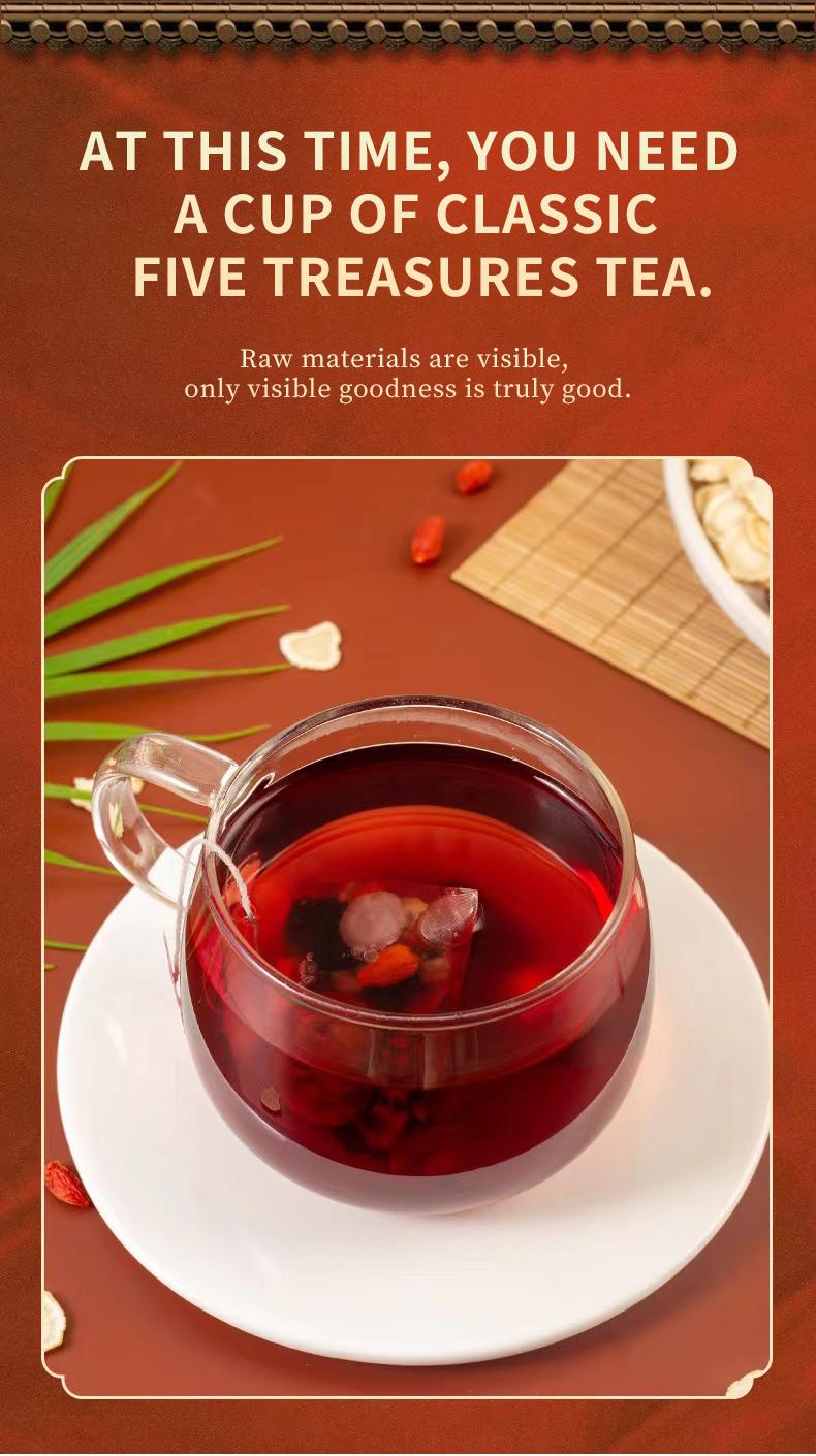 Formula Ginseng Five Treasure Tea Kidney Tea-Traditional Kidney Support Tea - Ginseng Five Treasure Formula-Natural Kidney & Liver Cleanse--Herbal Kidney Care Tea - Ginseng Five Treasure for Vitality ,Christmas gift--TikTokShopBlackFriday