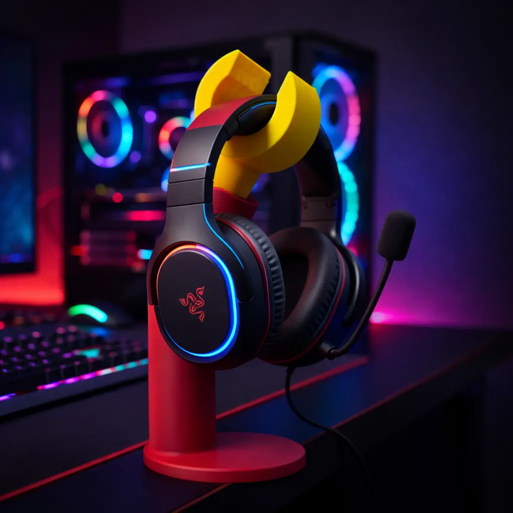 Modern Gaming Headset Stand | Desk Headphone Holder | Gamer PC Setup Accessory