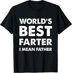 [100% Cotton] Father's Day Retro World's Best Farter Dad Joke T-Shirt Premium Cotton Apparel
