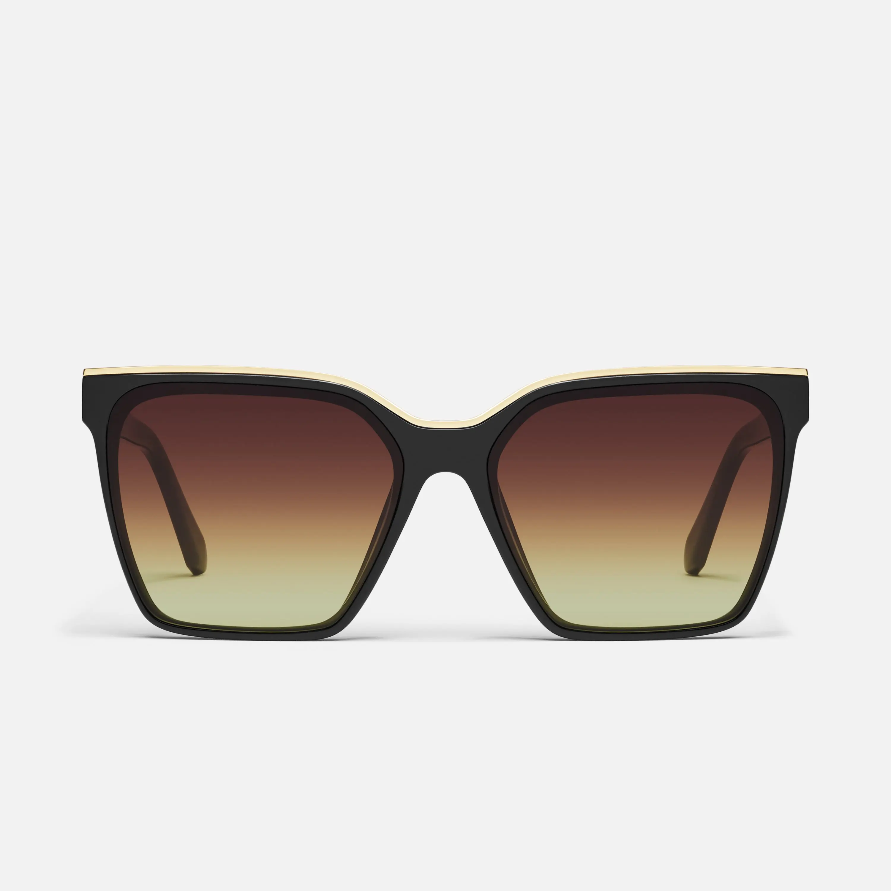 quay australia level up black square brow bar polarized sunglasses eyewear NEW LEVEL UP Best Large Square Sunglasses for Women – QUAY main image 2