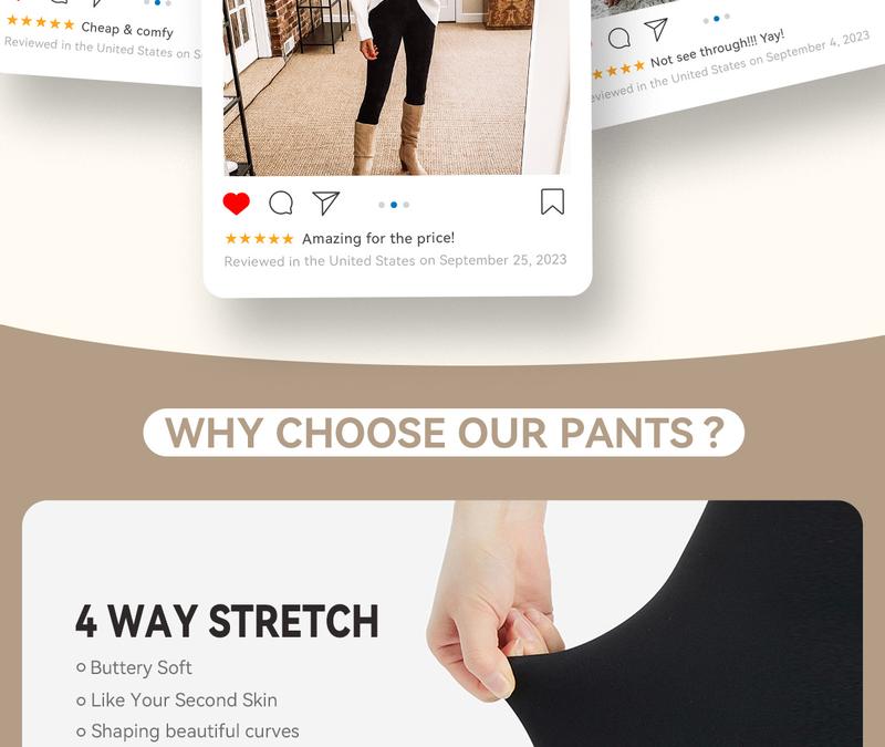 SHOWITTY Women's High Waisted Tummy Control Leggings – Comfortable Yoga Pants for Daily Wear, Cycling, Workout, Travel & Running