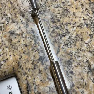 Stainless Steel Egg Beater, 1 Count Multifunctional Handheld Egg Whisk, Hand Push Semi-automatic Egg Beater, Kitchen Baking Utensils