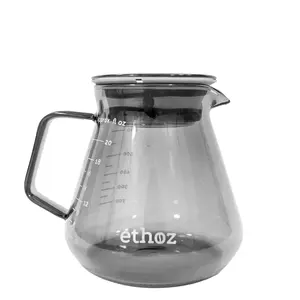 ethoz® by Planetary Design Glass Carafe | Borosilicate Glass Carafe with Press - On Lid | Pour Over Coffee, Tea & Craft Cocktails | 20 fl. oz