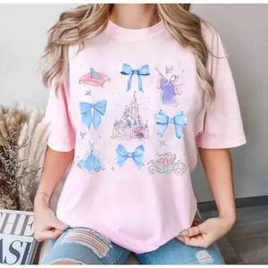 Cinderellaaa Watercolor Coquette Bow Shirts, Ccinderellaa Princess Shirt, Bibbidi Bobbidi Boo, Magic Kingdom Family Trip 2026