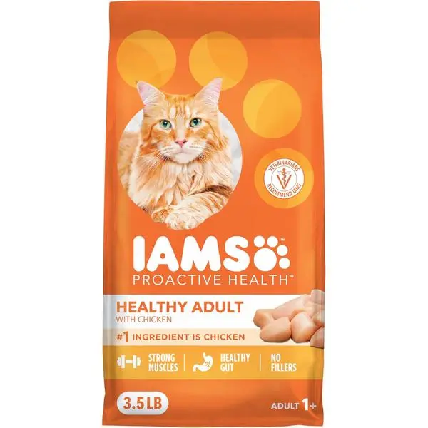 IAMS Proactive Health Adult Healthy Dry Cat Food with Chicken, 3.5 lb. Bag