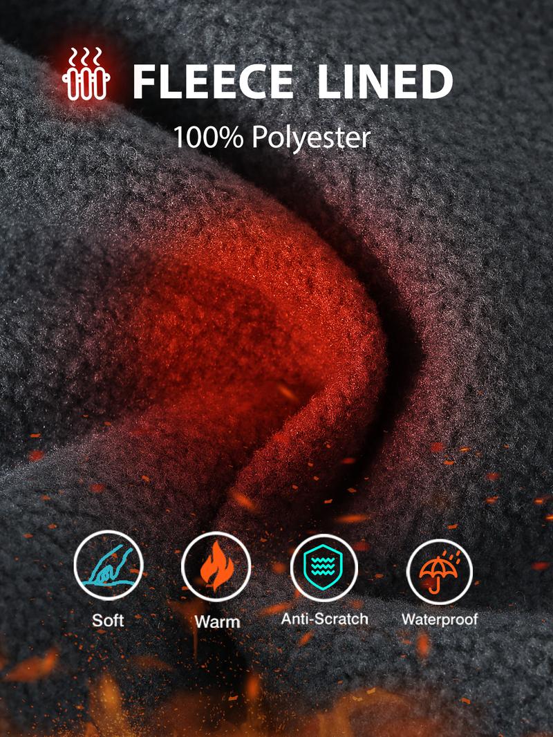 GOPUNE Men's Waterproof Fleece Lined Winter Insulated Outdoor Snowboard Hiking Trousers Snow Ski Pants with Zipper Bottom Leg