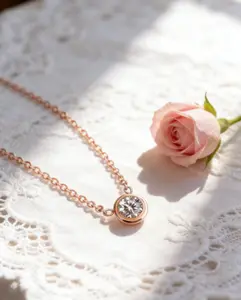 Dainty CZ Solitaire Necklace – Perfect Minimalist Gift for Her