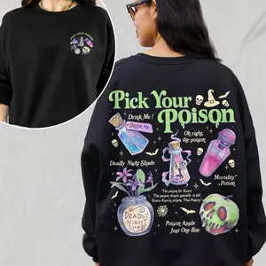 Pick Your Poison Two Sided Vintage T Shirt, Princess Halloween Sweatshirt, Kuzco Poison Apple Tee, Spooky Season Hoodie, Unisex Sweater Pullover Tee