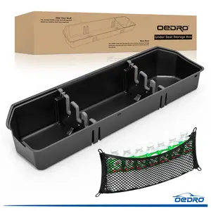 OEDRO Rear Under Seat Storage Fit Ford 2015-2026 Ford F150 SuperCrew Cab & 2017-2026 Ford F-250/F-350 Super Duty, Upgraded Truck Organizer Underseat Storage Box