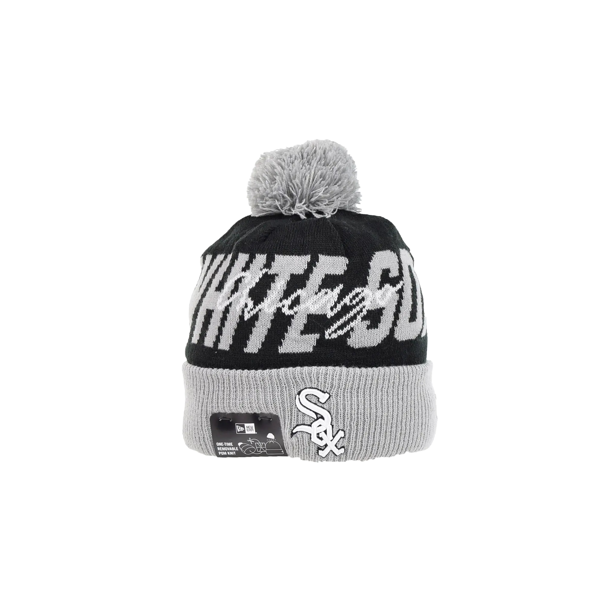 Chicago White Sox Confident Knit Pom Beanie "Black / Grey" 60267437