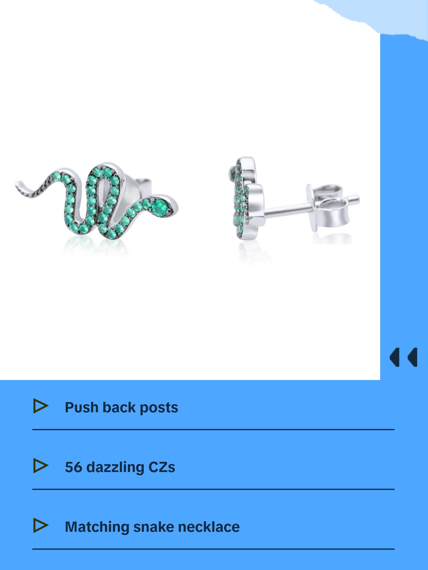 Sterling Silver Serpent Snake Earrings