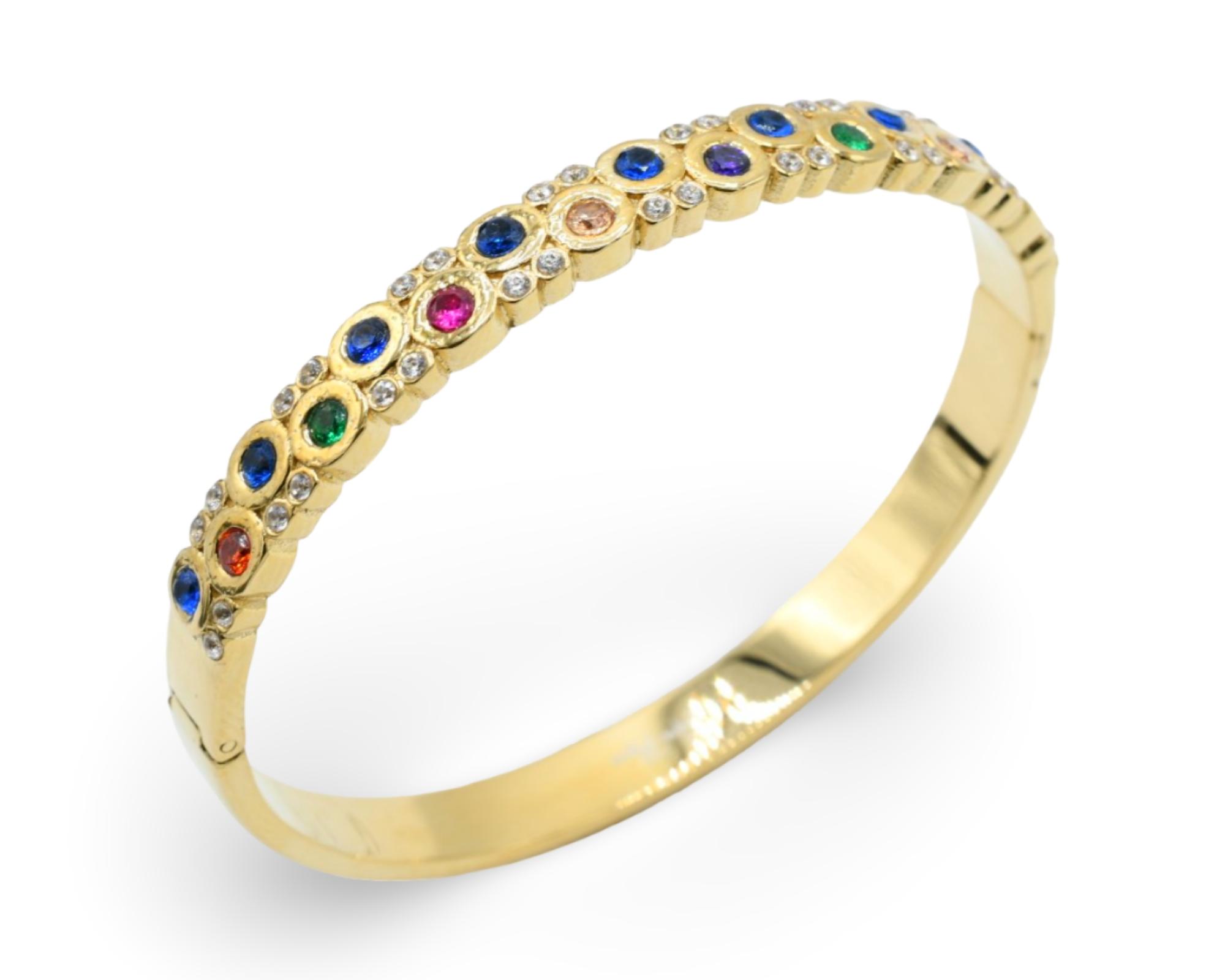 Your Path bangle - Gold-Toned Bangle with Colorful Gemstones and Sparkling Accents
