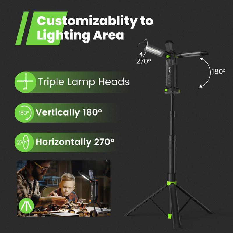 【3-OFF】GoGonova Rechargeable 3in1 Camping Light with Stand, Hanging, Removable Magnetic Head, 67" Portable Cordless, 8AH Battery, 700/1200/2200 Lumen, 4000/6500K Dimmable, Detachable Tripod for Outdoor, Emergency, Camping, Fishing