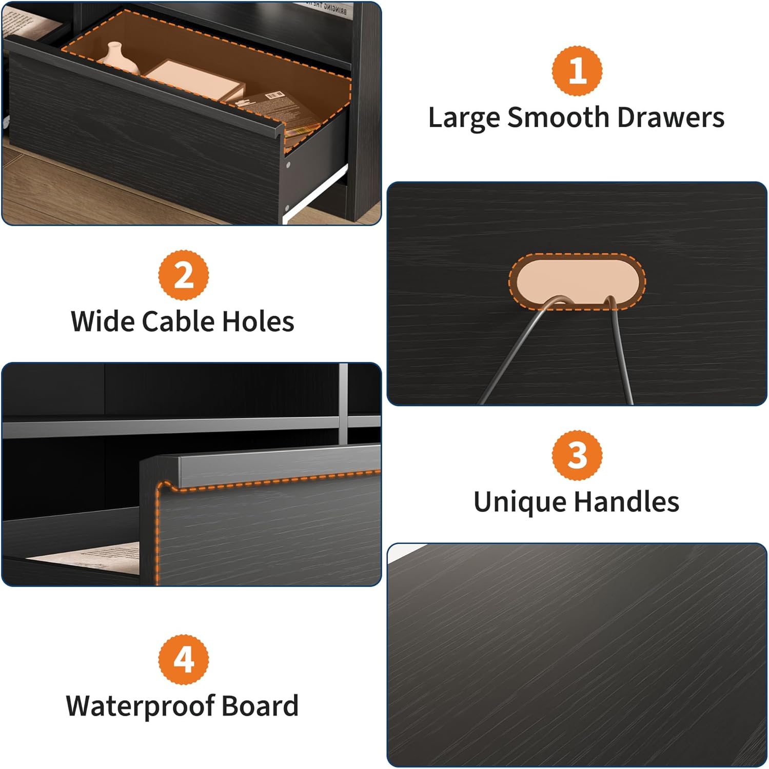 Mid Century Modern TV Stand 70" - Heavy Duty Steel-Framed Entertainment Center with Sliding Barn Doors, Open Shelving & Storage Drawer, Fits TVs Up to 85" Black