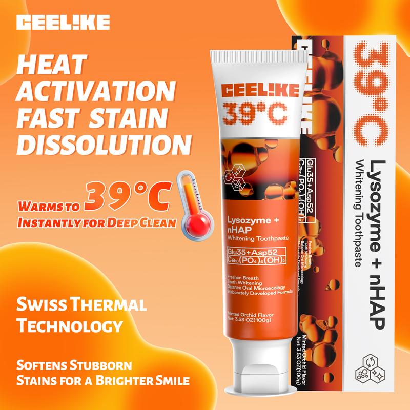 CEELIKE 2-Piece Oral Care Toothpaste Set – Lysozyme Toothpaste to Remove Yellow Stains, Hydroxyapatite to Repair Teeth, and Maintain Fresh Breath