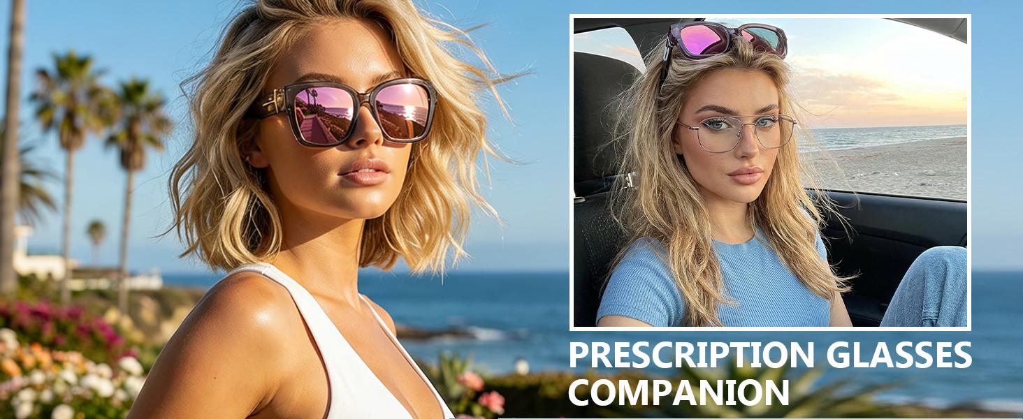 【FitOver Sunglasses】SIPHEW Mirrored Sunglasses Polarized Fit Over Glasses for Women Men for Driving - Trendy Large Square Oversized  UV400 Protection Sun Glasses
