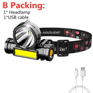 LED Sensor Headlamp Camping Search Light Head Flashlight Rechargeable Powerful Head Lamp Front Lanterns Headlights 5 Styles JANGYAGN