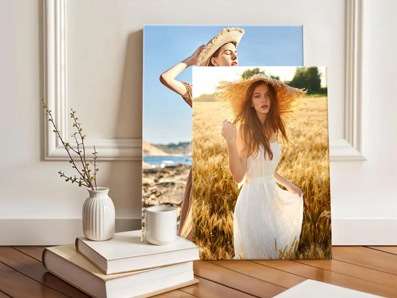 Personalized Custom Canvas Prints 12X16 Wedding Photo On Canvas Framed Artistic Wood Artwork For Home Decor Gifts High-Quality UV-Protected Inks Ready To Hang - Decoration