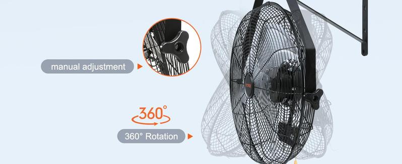VEVOR Wall Mount Fan Waterproof IP44, 3-speed High Velocity Max. 4150 CFM, Industrial Wall Fan, Commercial or Residential for Warehouse, Greenhouse, Workshop, Patio, Black, ETL Listed  VEVOR Super Brand Day