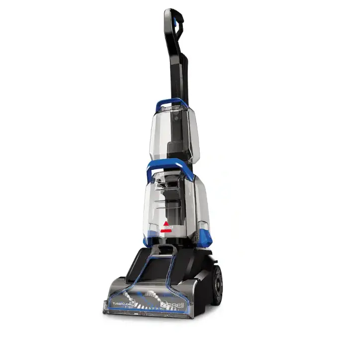 BISSELL TurboClean Upright Vacuum Cleaner, Bagless Carpet & Rug Cleaner with 4-Row DeepReach PowerBrush, 1.3 Gallon Tank, 7.5" Cleaning Path, Brush Roll Shut-Off, Lightweight Compact Design, Cobalt Blue