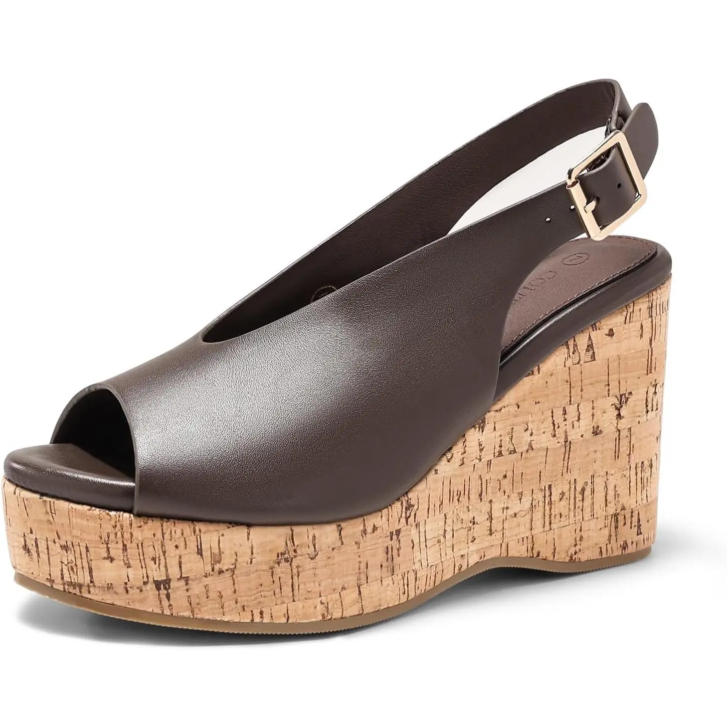 Coutgo Womens Platform Wedge Sandals Open Peep Toe Slingback Cork High Heels Summer Beach Shoes tiktokshopbacktoschool