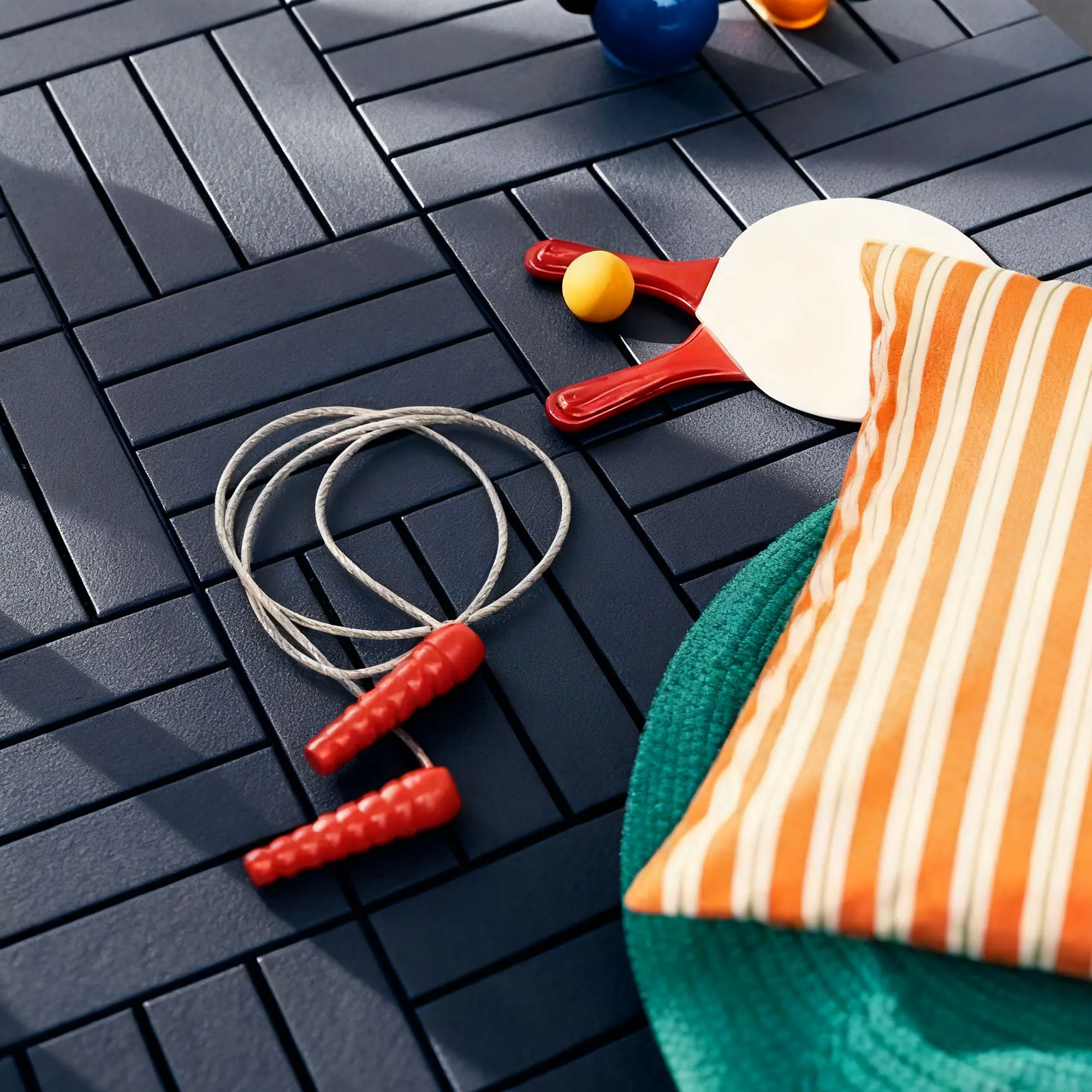 ZUGELAN Interlocking Porcelain Patio Floor Tiles, 1 Box (44 Pcs/44 Sqft) 12"x12" Waterproof All-Weather Travertine Green & Elegant Gray Composite Tiles, Installation Manual Included, for Balcony, Garden, Pool Area Flooring, Easy To Install, 1Box(1 Box=44,