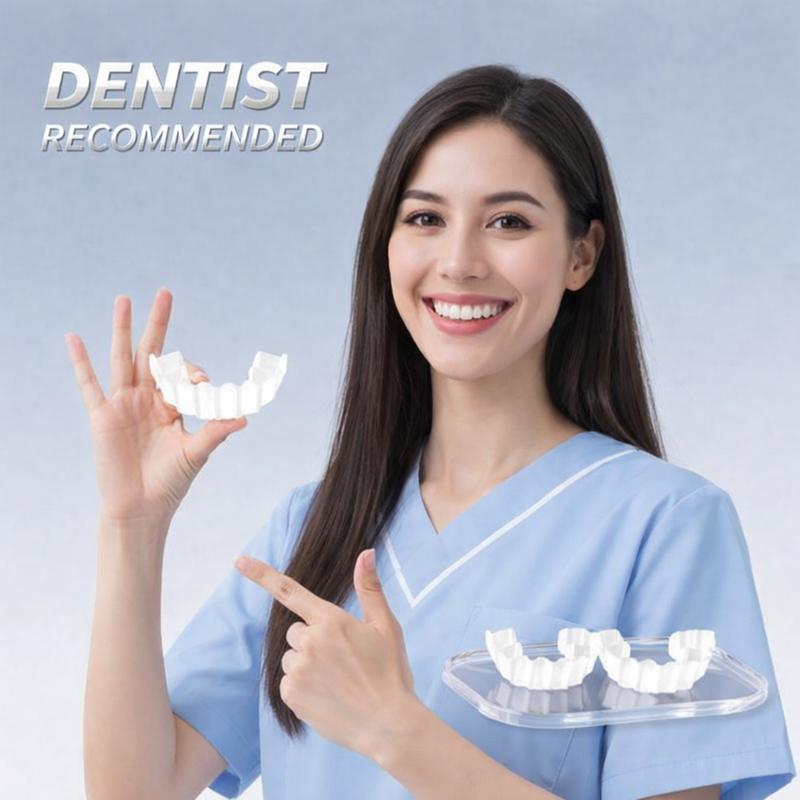 【3 PAIRS】Universal Porcelain-Look Smile Mask  2026 Family Value Set - Reusable Snap-On Fake Teeth for Men & Women (Upper)