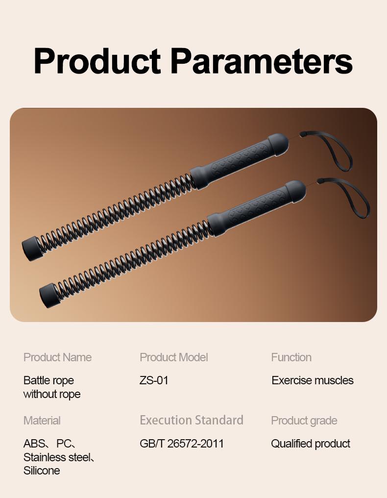 IPO Cordless Battle Ropes for Home Gym Weighted Workout Ropes for HIIT No-Jump Full-Body Exercise Ideal for Men Women Fitness Equipment Festival Gift 1625g 48x30x5cm Workout Training Equipment