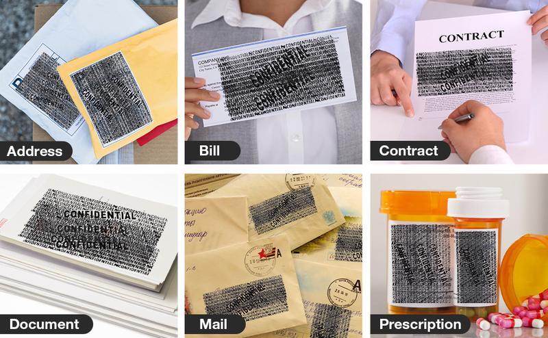 Privacy Protection Security Roller Stamp 2-Pack Address & Billing Info Blocker 100m Long-Lasting Roll for Home Office Mailing Essentials