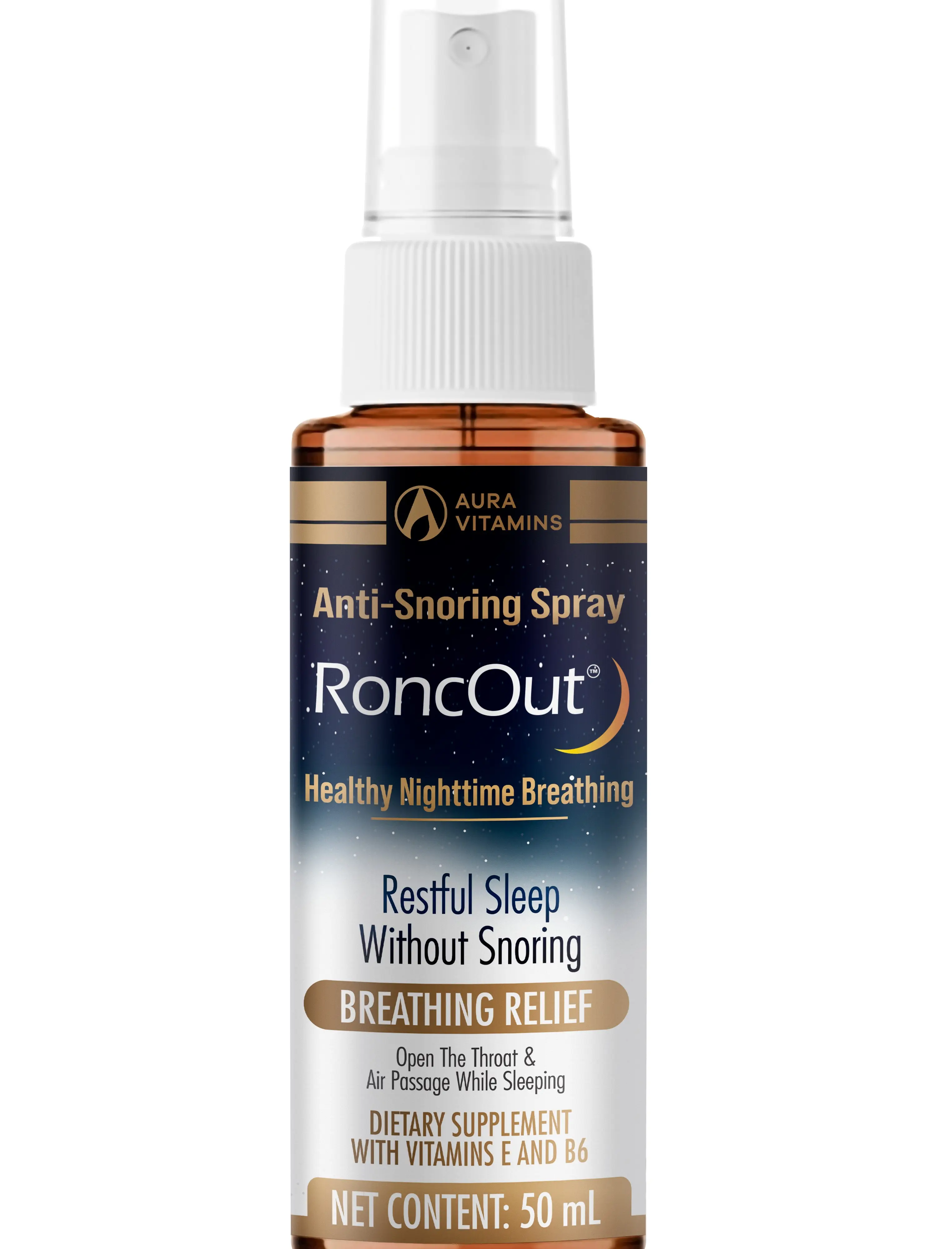 RoncOut Anti Snoring Spray 30 ml | Natural Supplement with Biopolysaccharides and Vitamins | Reduce Snoring and Improve Sleep (1)