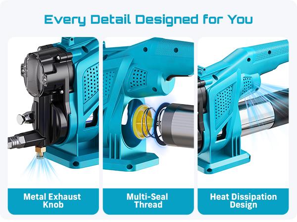 SEESII Cordless Electric Grease Gun Kit - 10000PSI 4.6 oz/min, 2 Batteries, 39.4" Hose, 90° Coupler, 3 Tips for Fast Effortless Greasing, GR01