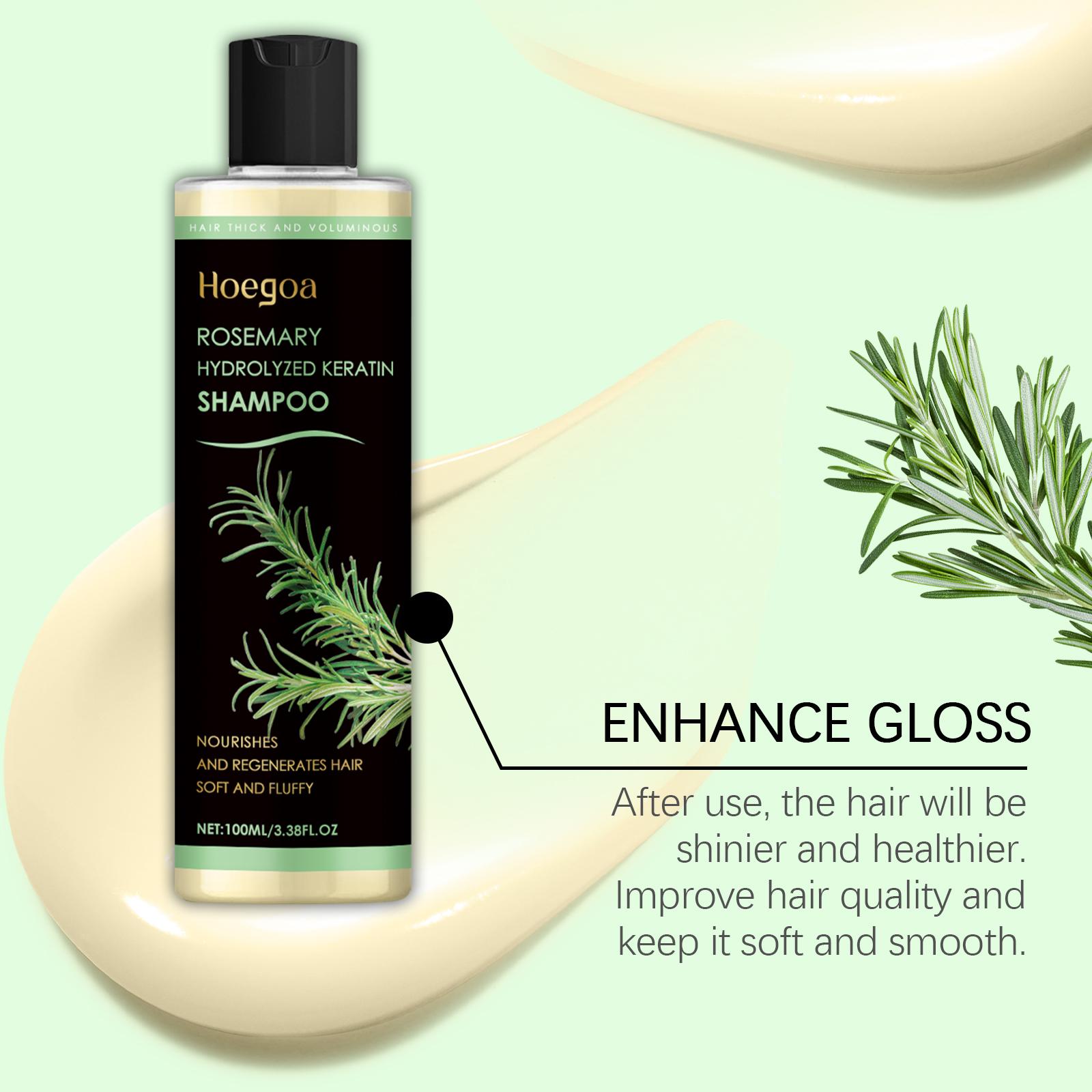 Hoegoa Rosemary Thickening Shampoo, Plant-Based Oil Control Nourishing Moisturizing Repair Fluffy Refreshing Shampoo