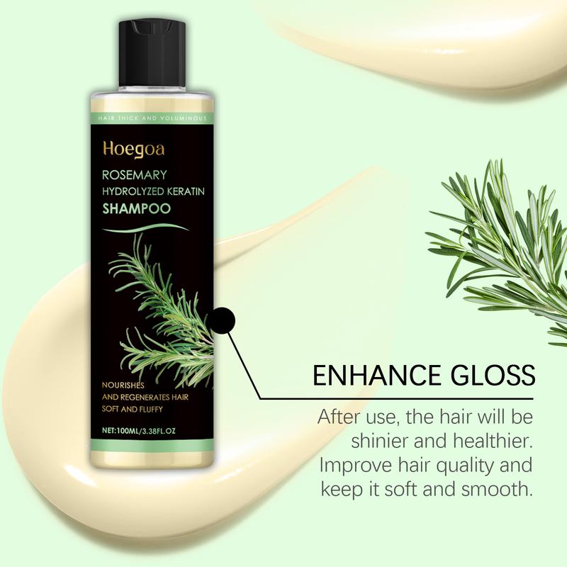Hoegoa Rosemary Thickening Shampoo, Plant-Based Oil Control Nourishing Moisturizing Repair Fluffy Refreshing Shampoo