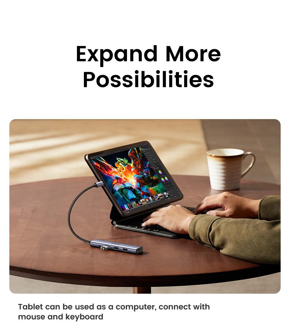 UGREEN 5in1 USB C Hub Type C to PD 100W Power Delivery, 4K@30Hz HDMI,  3 USB-A 5Gbps Data Ports, Type C Multiport Adapter for Macbook Air Pro, iPad Pro, XPS, Computer Accessories（HDMI Cable Not Included),Tiktokshopstockup