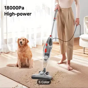 Stick Vacuum Cleaner for home Corded 22ft with 18KPa Powerful Suction Power with HEPA Filter for Blankets, Hardwood Floors, Pet Cat Hair, Upgraded version with greater suction: L25 and basic versions: T18-gray/black/blue sky/dark blue.
