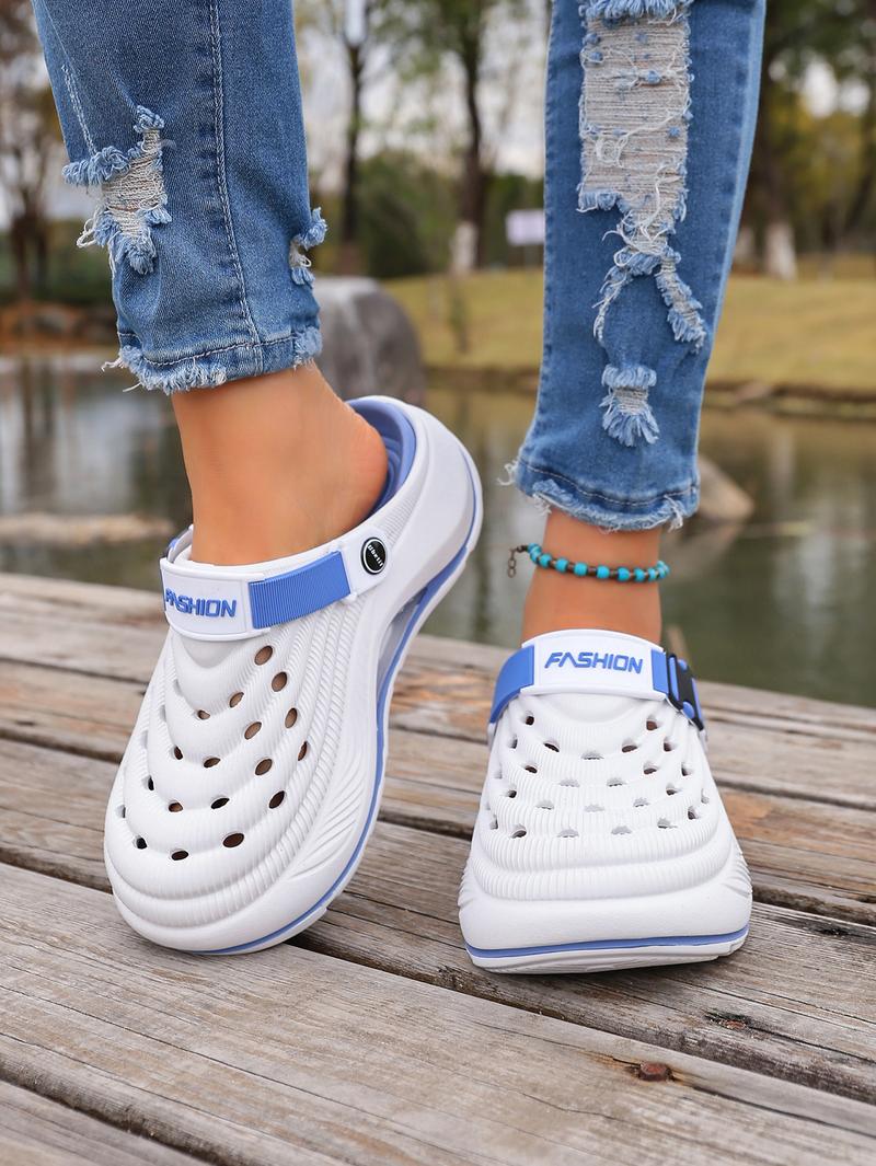 Ubetif Summer Women's Clogs Outdoor Thick Sole Non-Slip Odor Resistant Durable Quick Drying Soft Beach Sandals