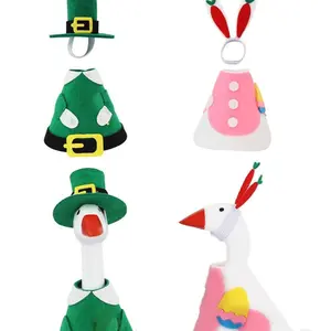 4 PCS 7 Inch Desk Goose Outfits, Valentine's Day, Easter and St. Patrick's Day Desk Goose Costumes Accessories, Spring Holiday Decor for Magnetic Desktop Goose Statues Office and Home Table