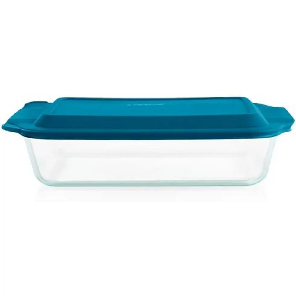 Deep 9x13-Inch Glass Baking Dish with Lid, Deep Casserole Dish, Glass Food Container, Oven, Freezer and Microwave Safe, Clear Container