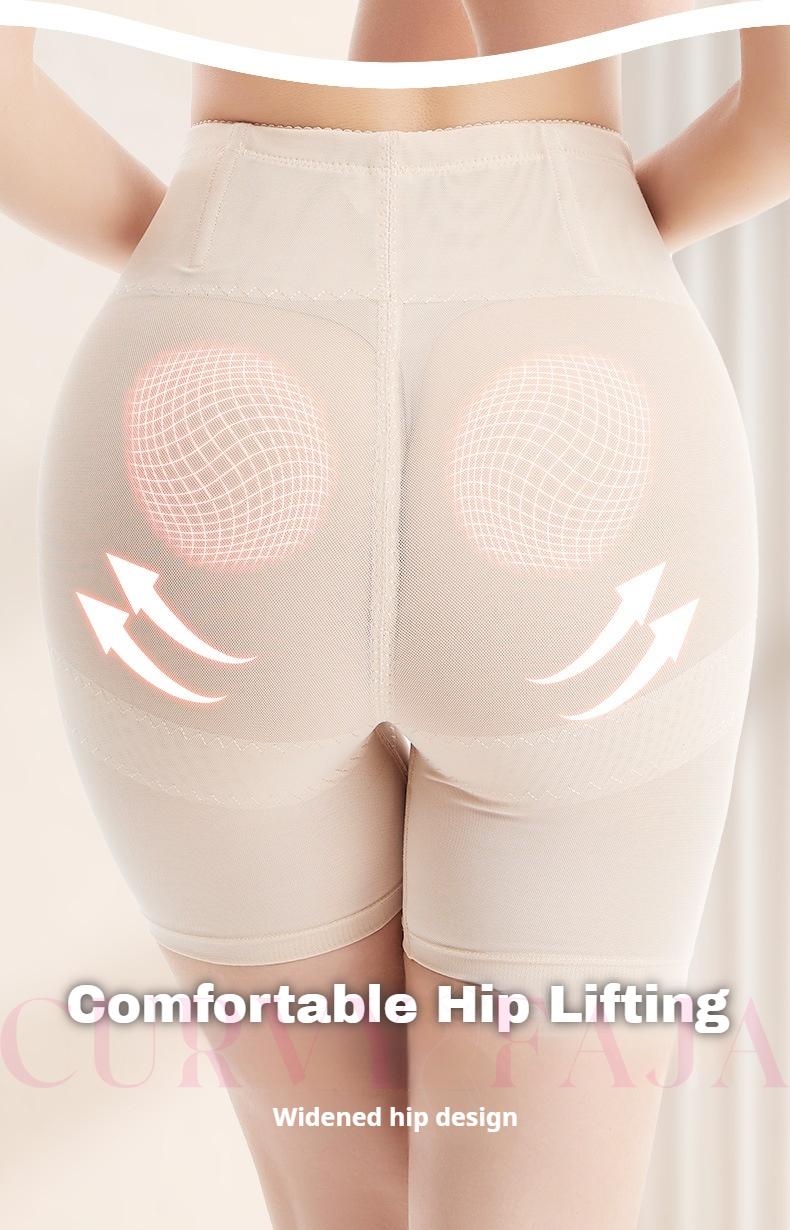 Curvyfaja Women's Comfort High Waist Shapewear Tummy Control Underpants Abdominal Control Panties Casual Womenswear Shorts with Hip Lift & Cross Compression Basic Minimalist